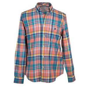 Simply Southern men’s Peach Plaid Flannel